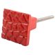 Red Hammered Square Metal Knobs 